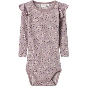 NAME IT Baby meisjes Nbfwomi Wool/Modal Ls body met lange mouwen, lila, 56 cm