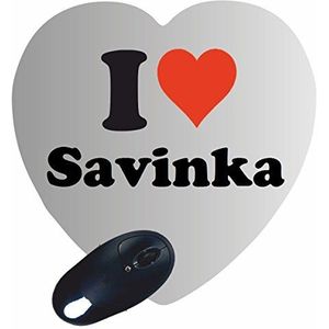 Exclusief cadeau-idee: Heart Mouse Pad"I Love Savinka", een geweldig cadeau dat uit het hart komt - antislip muismat - kerstcadeau