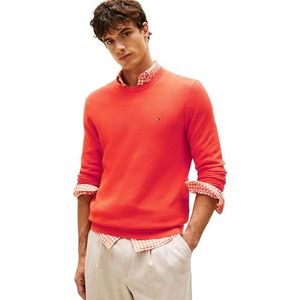 Tommy Hilfiger Heren Essential Structure Crew Neck MW0MW36347 Pullover Sweater, Oranje, S, Oranje (Briljant Oranje), S