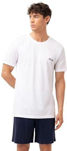 Fila - Herenpyjama - Korte Mouwen en Korte Broek - Blauw - 100% Katoen