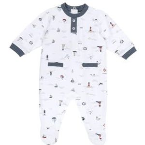 Chicco, Babyrompertje van zacht en licht katoen, met comfortabele rugopening en beenopening, ideaal voor lente en herfst, ontworpen in Italië, babykleding 0-24 maanden, Wit, 3 Maanden