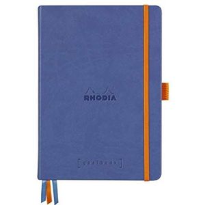 Rhodia 118577C notitieboekje Goalbook (DIN A5, 14,8 x 21 cm, dot, praktisch en trendy, met stevig deksel, 90 g wit papier, 120 vellen) 1 stuk, saffierblauw