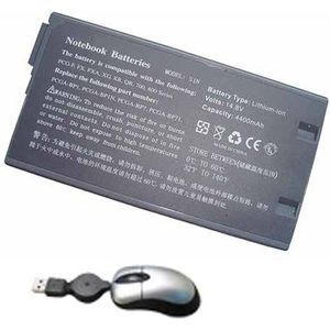 amsahr BP71-09 Vervangende batterij voor Sony BP71, F709/K, 9411, 945A, 954A, 955A, 961A - Omvat Mini Optische muis zwart