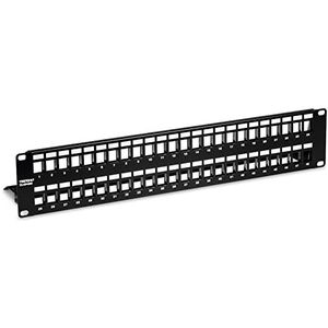 TRENDnet 48-poorts blanco keystone-afgeschermd 2U HD-patchpaneel, TC-KP48S, Cat 6A/6/5e/5, aanbevolen met TC-K06C6A Cat6A Keystone-aansluitingen, 2U 19 inch metalen rekmontageontwerp,