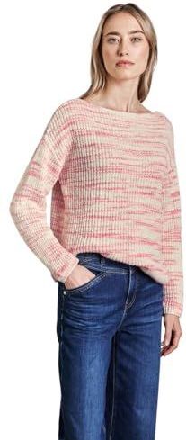 Street One - A303145 - Gebreide Damestrui - Zacht Beige - Boothals - Lange Mouwen