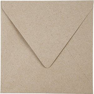 Gerecyclede enveloppen, maat 16x16 cm, 120 g, natuurlijk, 50x20st