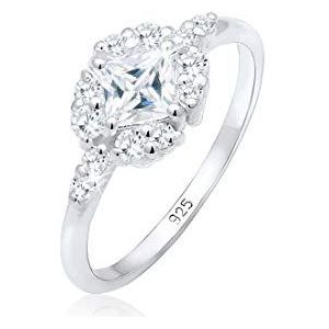 Elli Premium damesring, verlovingsring, romantisch, met zirkoniastenen, 925 sterling zilver, 54 EU, Sterling zilver, Zirkonia