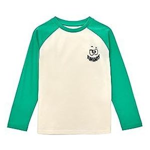 TOM TAILOR Jongens Colorblock shirt met lange mouwen met print, 32262-Bright Grass Green, 92/98 cm