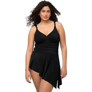 Ulla Popken Badjurk voor dames, Mary, effen badpakken, zwart, 42
