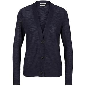 TOM TAILOR Dames Linnen gebreide jas 1030917, 10668 - Sky Captain Blue, S