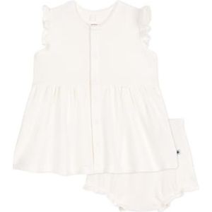 Petit Bateau Mouwloze jurk en Bloomer Meisje, Wit, 3 Maanden