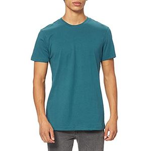 Urban Classics Heren Basic T-shirt met korte mouwen, effen van katoen met ronde hals, regular fit, vele kleuren, maat S tot 5XL, teal, L