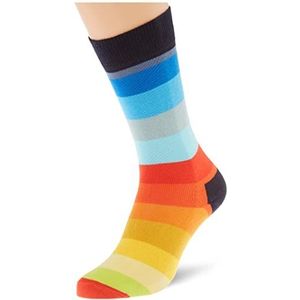 Happy Socks Stripe Sock, Kleurrijke en Leuke, Sokken voor Dames en Heren, Geel (41-46)