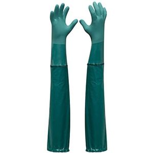 Gebol Nymphea | 1 paar | maat M (maat 8) | vijver en zwembad tuinhandschoen | waterdicht met extra lange manchet | chemicaliënbeschermende handschoen met de beste grip | voor dames/heren | groen