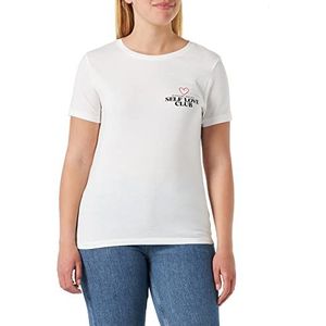 Mavi Self Love Club Printed Tee T-shirt voor dames, wit, XXL