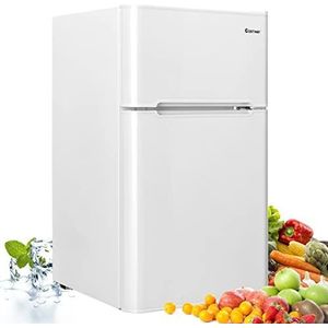 FANTASK 90 l koelkast met 27 l vriesvak, koel-vriescombinatie, staande koelkast, vriezer, mini-koelkast (wit)