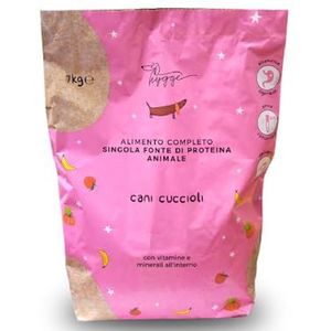 Hygge Hondenroketten voor puppy's met kip, met bieten en bananenchips, ideaal voor puppy's tot 18 maanden, helpt bij de regulering van de darmfunctie, gemaakt in Italië, 7 kg