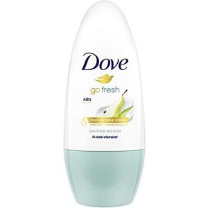 Dove Go Fresh Pear & Aloe Vera Anti-Transpirant Deodorant Roller, biedt tot 48 uur bescherming tegen zweet en hydrateert de huid - 1 x 50 ml - Voordeelverpakking
