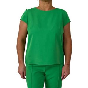 Victoria Rosehill Damesblouse, groen, maat 44 met een strik en korte mouwen, groen, 44