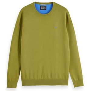 Scotch & Soda Heren Seizoensgebonden Core-Regular-fit Ecovero Blend Crewneck Sweater, Calla Groen 301, S