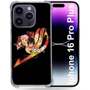 Cokitec Versterkt hoesje voor Apple Iphone 16 Pro Plus Manga Fairy Tail Logo Zwart