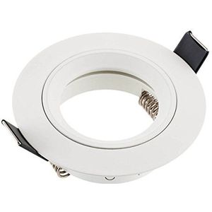 SEBSON Inbouwspot rond aluminium wit, inbouwframe gatdiameter 65mm, plafond spot incl. GU10-fitting voor LED/halogeen