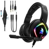 EMPIRE GAMING - Dark Rainbow G-HD10 Headset - Multiplatform - Zwart - High Definition Stereo - Flexibele Microfoon