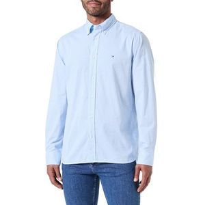 Tommy Hilfiger Heren natuurlijk zacht shirt met lange mouwen, Blauw (Vessel Blauw/Optisch Wit), S