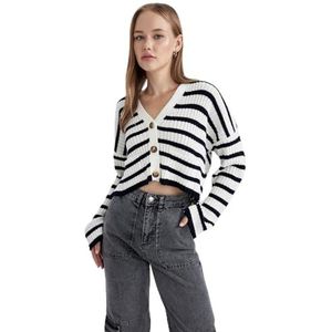 DeFacto Dames tricot cardigan, ecru, M