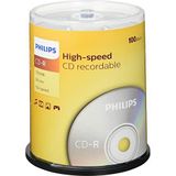 Philips CD-R blanco's (700 MB data/80 minuten, 52x High Speed opname, 100 spindel)