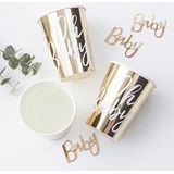 Ginger Ray Gold Foiled Oh Baby Shower Paper Party Cups 8 Pack, 8 Count (Pack van 1)