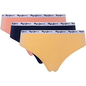 Pepe Jeans Dames klassieke 3P string bikini stijl ondergoed, geel, XS (Pack van 3), Geel, XS