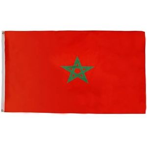 Marokkaanse vlag 150 x 90 cm - Marokkaanse vlag 90 x 150 cm licht polyester AZ FLAG