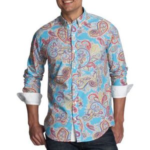 Tommy Hilfiger Zomer Paisley 883225846 Vrijetijdshemd, Blauw (Saba Blue/Multi), X-Large (maat fabrikant: 56) Heren