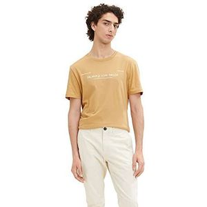 Tom Tailor Denim heren 1035581 T-shirt, 31041 - Brown Rice, L
