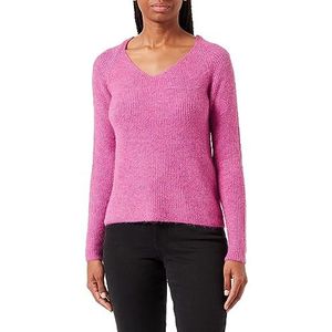 Bestseller A/S PCELLEN LS V-hals Knit NOOS BC, Radiant Orchid, S
