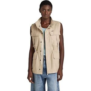 G-STAR RAW Mouwloos overhemd voor dames, beige/kaki (Westpoint kaki C960-c531), S