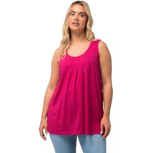 Ulla Popken Dames basic bovendeel, plooien en A-lijn shirt tight, Fuchsia pink., 42 Grote maten