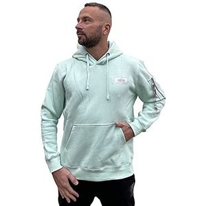 ALPHA INDUSTRIES Back Print Hoody T-Shirt, Mint, XS Unisex Volwassen, Munt, XS