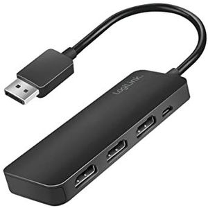 LogiLink 4K DisplayPort naar HDMI-splitter, 1x DP naar 3x HDMI, DisplayPort-signaal naar 3 HDMI-apparaten tegelijkertijd overdragen, kabellengte: 17 cm