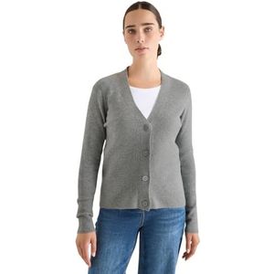 Cecil - Cardigan - Sporty Grey Melange - Met Structuurdetail en Knoopsluiting