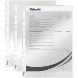 Esselte Brochurehoesjes, 100 stuks, A4-formaat met universele perforatie, kleurloos met glanzend oppervlak, 0,043 mm PP-folie, 13089, 0,04 mm