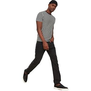 Trendyol Antraciet Slim Fit Crashli Jeans voor heren, Antraciet, 31W