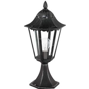 EGLO Buitenlamp Navedo, 1 lamp buitenlamp, basislamp van gegoten aluminium en glas, kleur: zwart, patina, fitting: E27, IP44