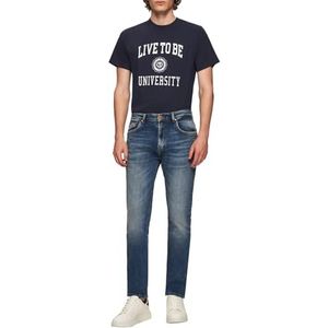 LTB Jeans Heren Hollywood 300 - Straight Mid Rise Basic-5-Pocket Dark Wash Blauw van katoenmix - Maat W30L30, blauw, 30W / 30L