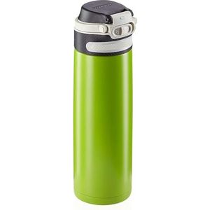 Leifheit thermosbeker Flip - 600 ml - RVS - groen