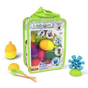 Lalaboom - Preschool Educational Beads - Montessori Shapes and Colors Construction Game and Learning Toy for Babies and Children from 10 Months to 4 Years Old - BL230, 28 Pieces