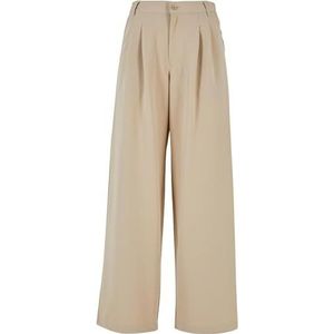 Urban Classics Dames broek Ladies Ultra Wide Pleat Front Pants wetsand 34, Wetzand, 34