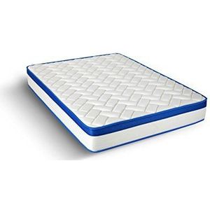 Imperial Confort Kopenhagen - Visco-elastische matras + visco-elastische matras, gewatteerd, dubbelzijdig (winter/zomer), dikte 21 cm, 90 x 180 cm