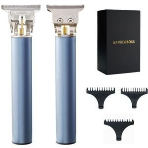 BarberBoss Men Grooming Kit, T-Blade Haartrimmer, 3 Geleidekammen, USB Opladen, Elegante Metalen Behuizing, Premium Tondeuse Mannen, QR-2088